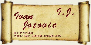 Ivan Jotović vizit kartica